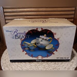 Vintage Disney Beauty & The Beast Porcelain Tea Set.  New In Open Box